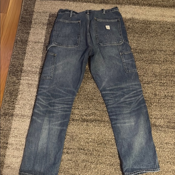 Worn twice American Eagle Outfitters Blue Relaxed Jeans with Distressed Details - Picture 7 of 9